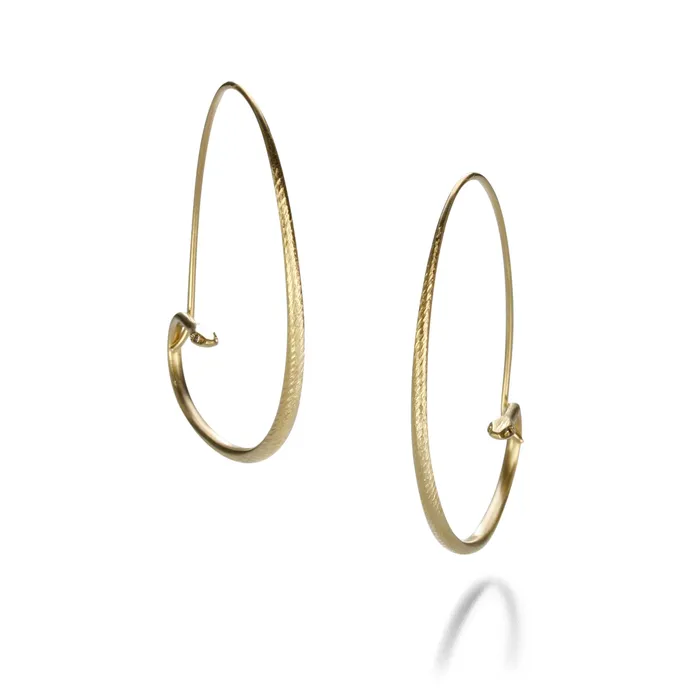 Earrings Gabriella Kiss Small Gold Snake Hoop Earrings