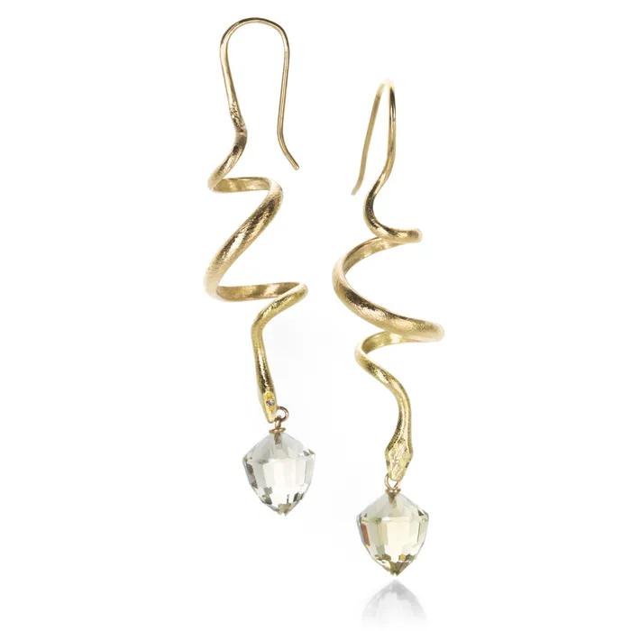 Earrings | Gabriella Kiss Spiral Snakes with Citrine Earrings