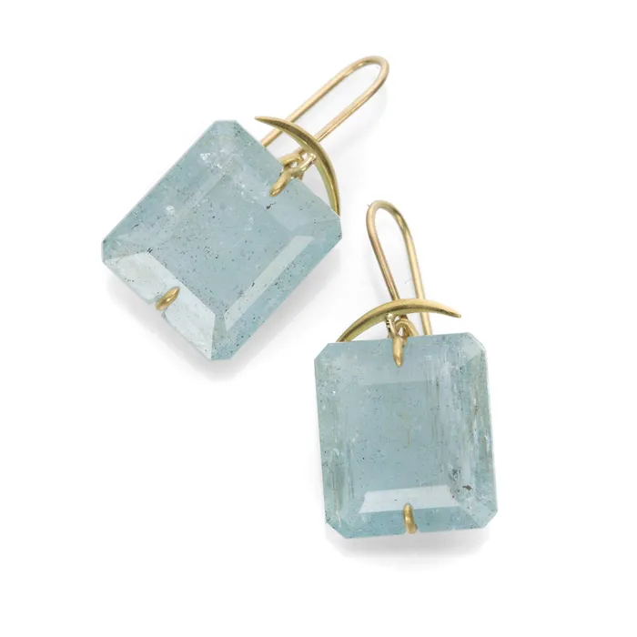 Earrings Gabriella Kiss Square Aquamarine Earrings