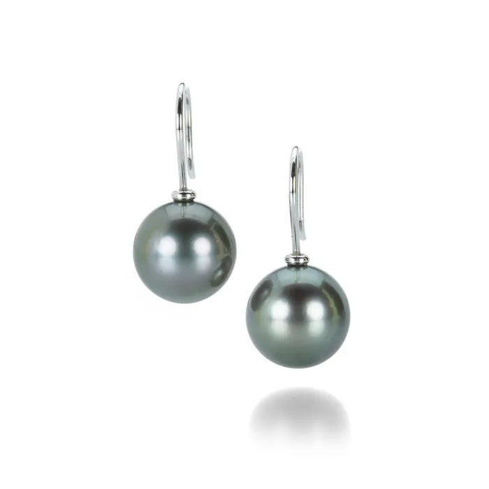 Earrings Grey Pearl Drop Earrings - Gellner