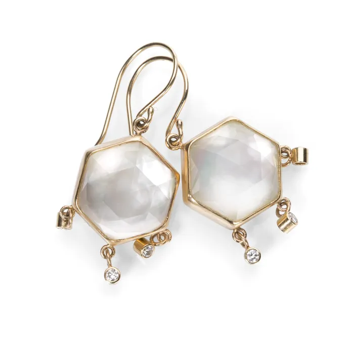 Earrings Hexagonal Mother of Pearl Earrings - Jamie Joseph