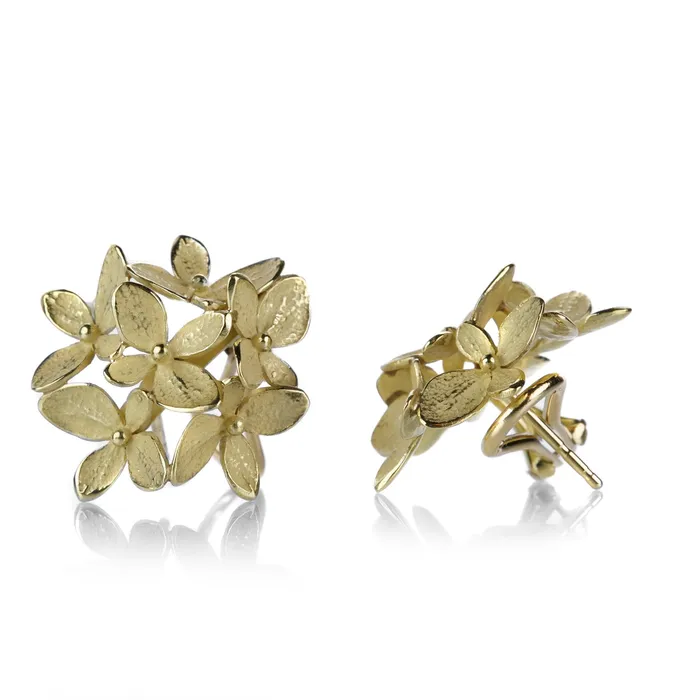 Earrings John Iversen Small 18k 6 Part Hydrangea Earrings