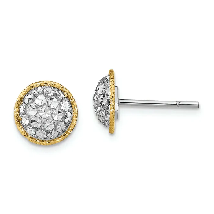 Earrings LESLIES 14KTT DIAMOND CUT BUTTON POST EARRINGS