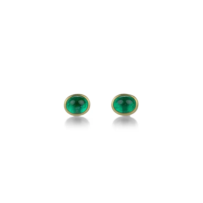 Earrings | Lola Brooks Small Oval Emerald Stud Earrings