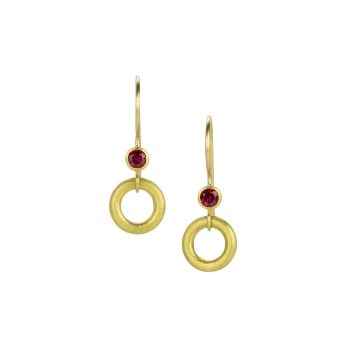 Earrings Mallary Marks Ruby Jump Through Hoop Earrings