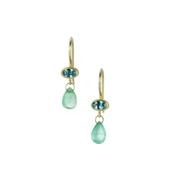 Earrings Mallary Marks Zircon and Emerald Apple Eve Earrings