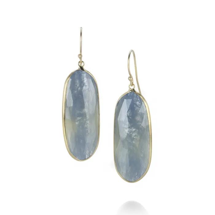 Earrings Margaret Solow Light Gray Sapphire Earrings