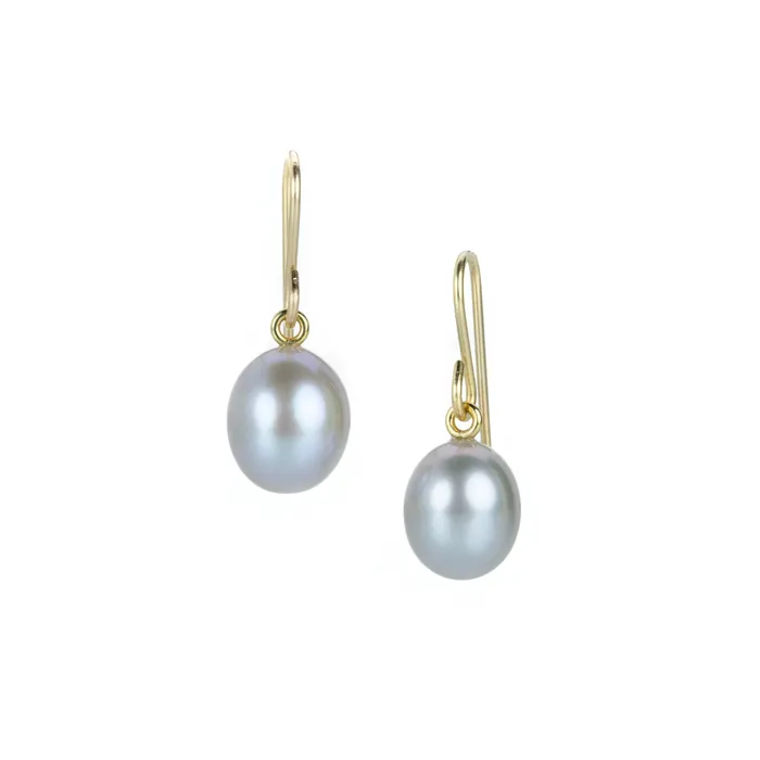 Earrings Maria Beaulieu 18k Gray Freshwater Pearl Drop Earrings