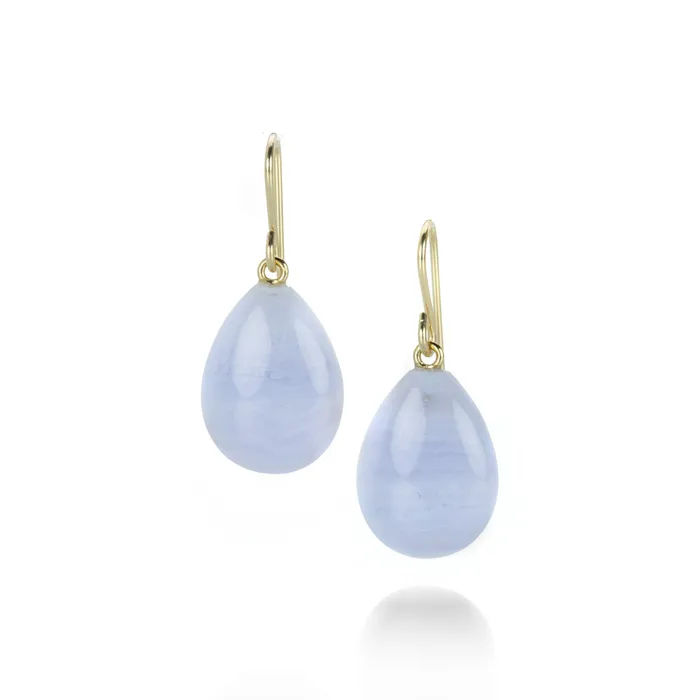 Earrings Maria Beaulieu Blue Lace Agate Teardrop Earrings