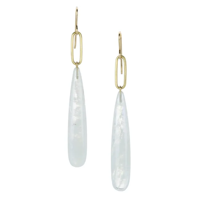 Earrings Maria Beaulieu Moonstone Teardrop Earrings with Links