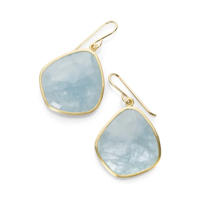 Earrings Maria Beaulieu Rose Cut Aquamarine Drop Earrings