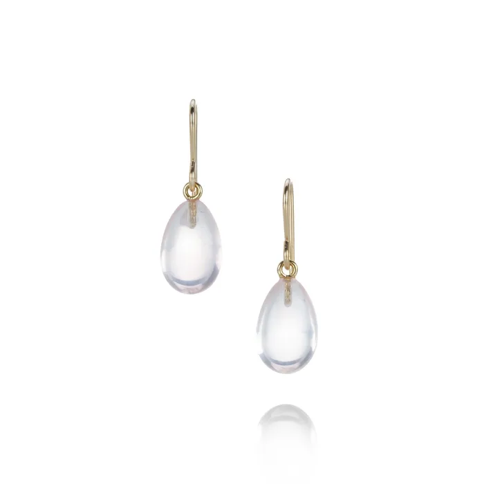 Earrings Maria Beaulieu Small Rose Quartz Drop Earrings