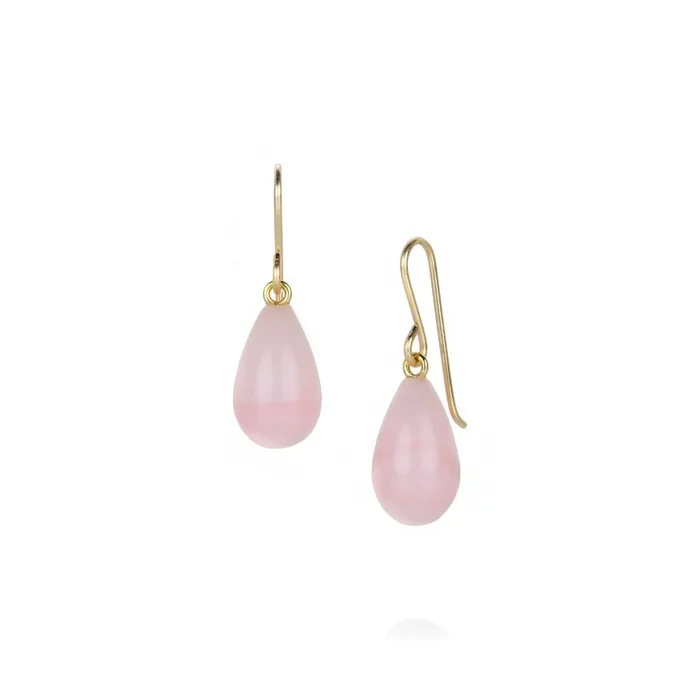 Earrings Maria Beaulieu Smooth Pink Opal Teardrop Earrings