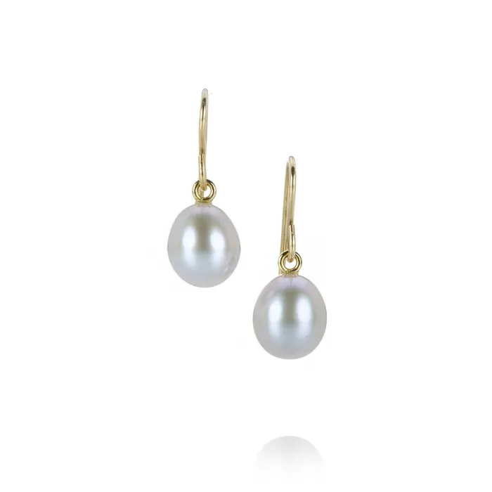 Earrings Maria Beaulieu Soft Gray Freshwater Pearl Drop Earrings