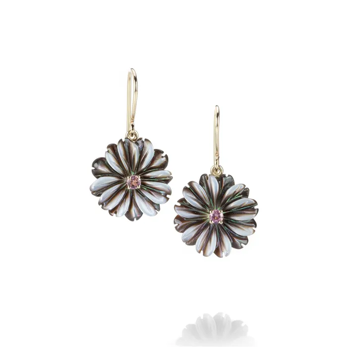 Earrings Nicole Landaw Mother of Pearl Flower Earrings