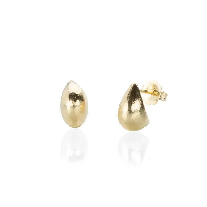 Earrings Nicole Landaw Small 14k Teardrop Hewn Earrings