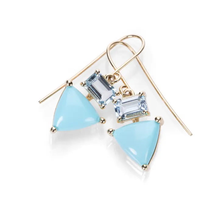 Earrings Nicole Landaw Turquoise and Aquamarine Earrings