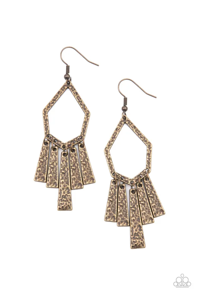 Earrings | Paparazzi Accessories Paparazzi Museum Find - Brass Earrings