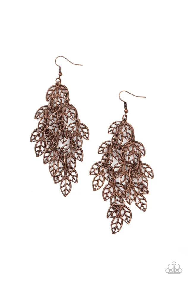 Earrings | Paparazzi Accessories Paparazzi The Shakedown - Copper Earrings