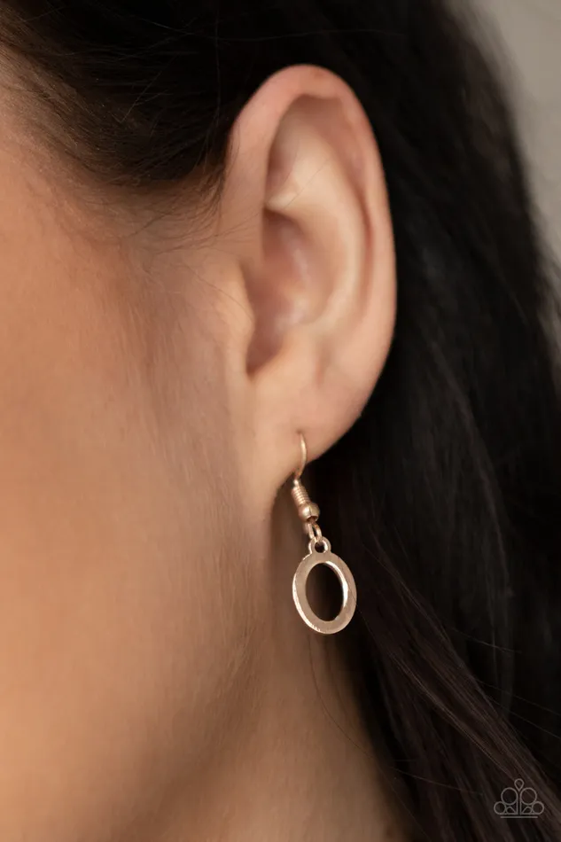 Earrings | Paparazzi Accessories Paparazzi  Working OVAL-time - Rose Gold