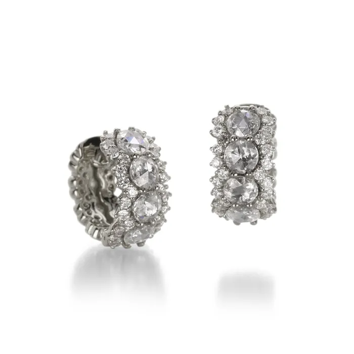 Earrings Paul Morelli Small Rose Cut Diamond Huggie Earring