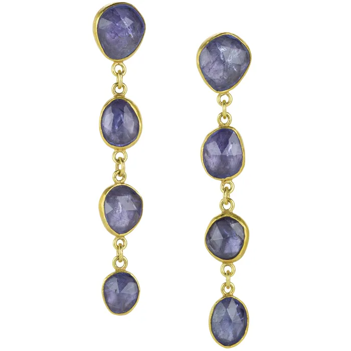 Earrings Petra Class Freeform Tanzanite Chain Drop Earrings