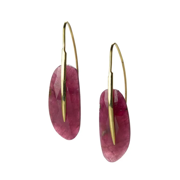 Earrings Rachel Atherley Ruby Feather Earrings