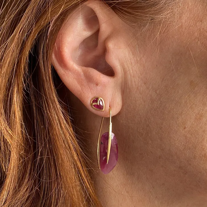 Earrings | Rachel Atherley Ruby Feather Earrings