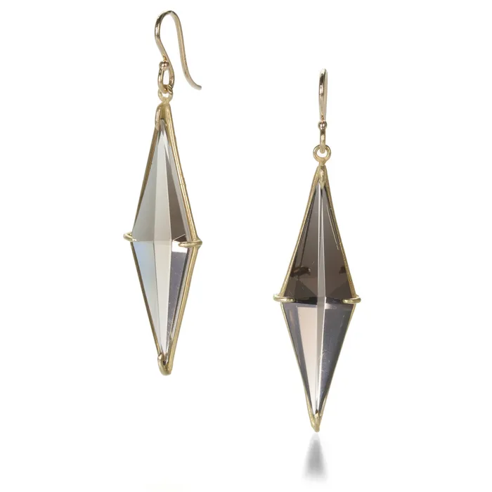 Earrings Rosanne Pugliese Smoky Topaz Long Diamond Earring