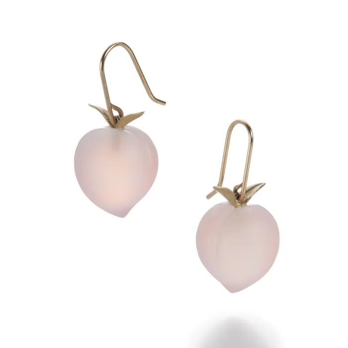 Earrings Rose Quartz Peach Earrings - Gabriella Kiss