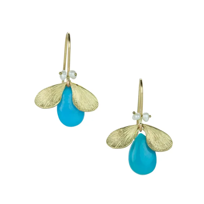 Earrings Sleeping Beauty Turquoise Jeweled Bug Earrings - Annette Ferdinandsen