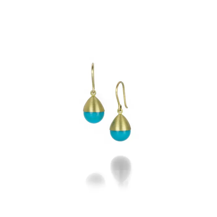 Earrings Small Turquoise Buoy Earrings - Mallary Marks