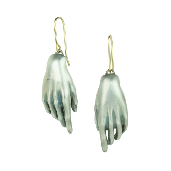 Earrings Sterling Silver Hand Drop Earrings - Gabriella Kiss