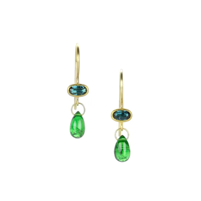 Earrings Tourmaline and Tsavorite Apple Eve Earrings - Mallary Marks