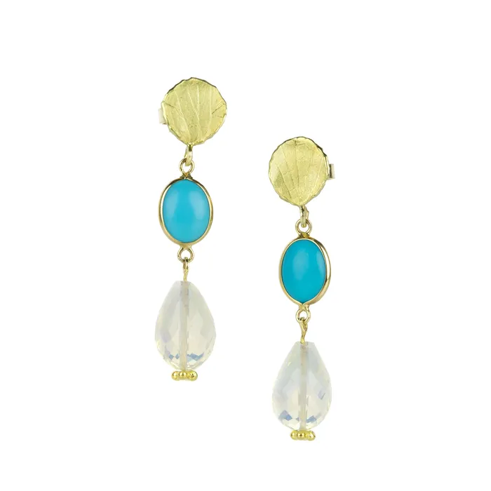 Earrings Turquoise and Ethiopian Opal Earrings - Barbara Heinrich