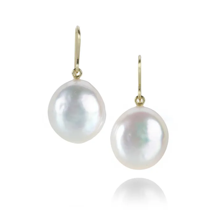 Earrings White Soft Pink Pillow Pearl Earrings - Maria Beaulieu