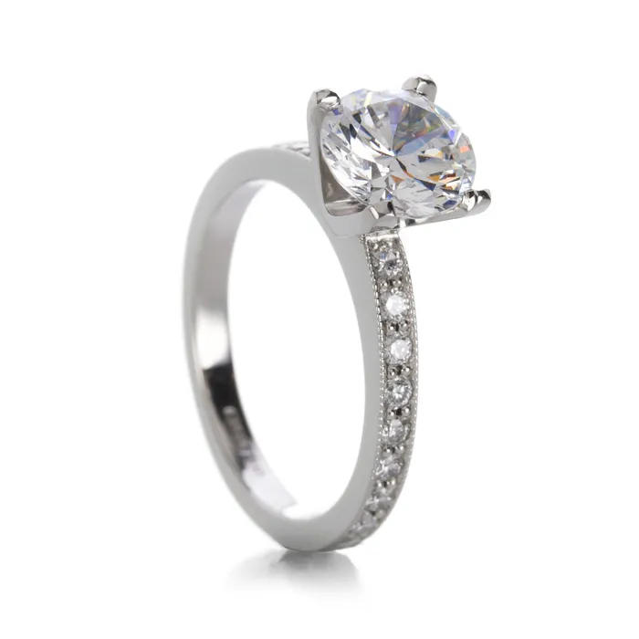 Edward Burrowes Rings Platnium Milgrain Engagement Ring