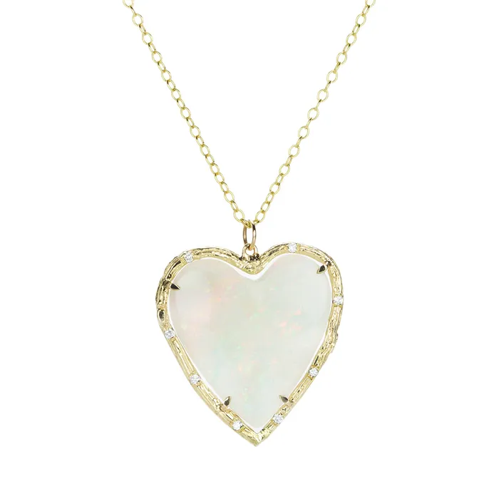 Elisabeth Bell Necklaces Coober Pedy Australian Opal Heart Pendant Necklace