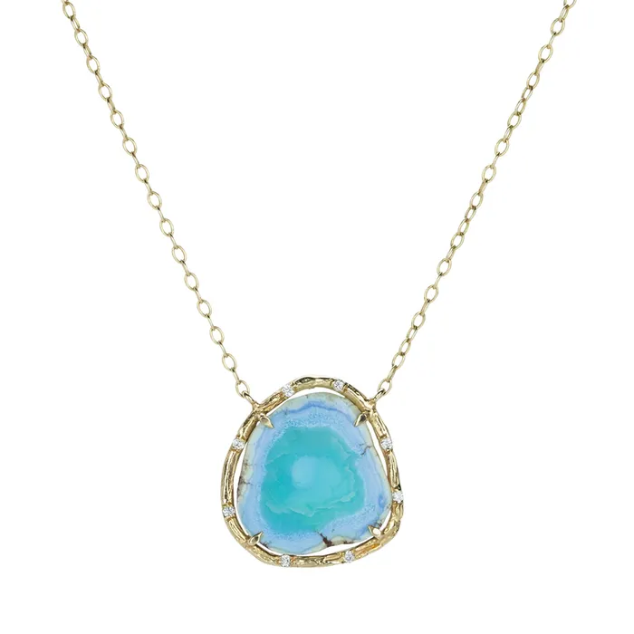 Elisabeth Bell Necklaces Kazakhstan Lavender Turquoise Slice Necklace