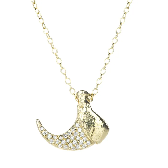 Elisabeth Bell Necklaces Pave Diamond Bobcat Claw Necklace