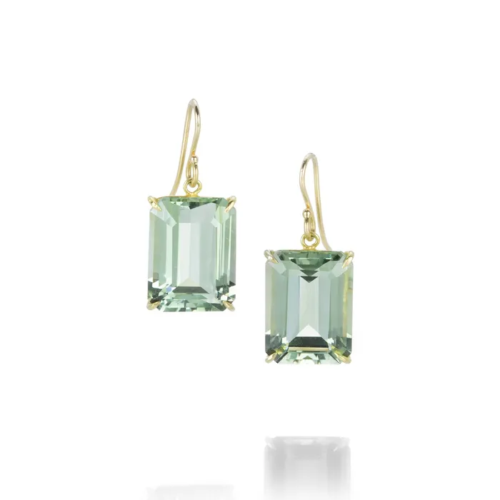 Emerald Cut Green Amethyst Earrings Rosanne Pugliese Earrings