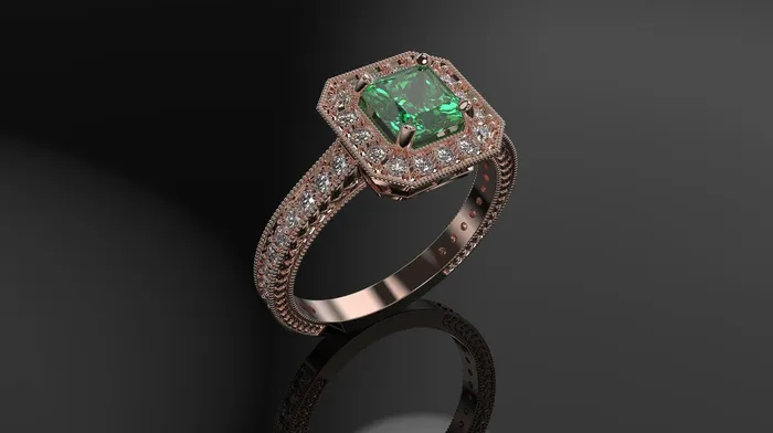 Emerald Engagement Ring Rose Gold Engagement Ring Emerald Ring Emerald Gold Rose Gold Emerald Ring FL LLC Rings