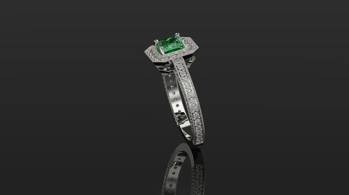 Emerald Engagement Ring Rose Gold Engagement Ring Emerald Ring Emerald Gold Rose Gold Emerald Ring | FL LLC Rings