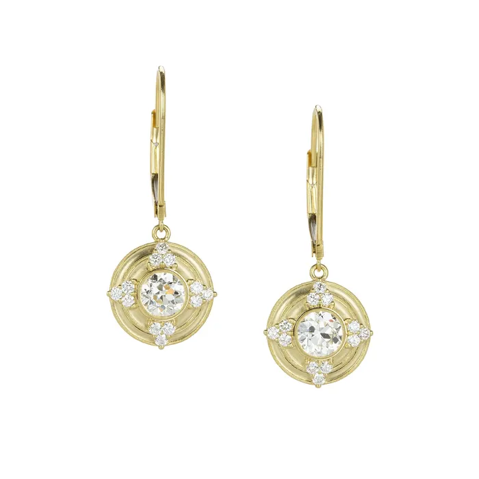 Erika Winters Earrings Thea Halo Diamond Drop Earrings