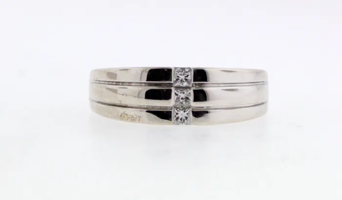 ESTATE 14KW .36 CTTW PRINCESS CUT DIAMOND GENTS BAND G-SI2 FULLERS PURCHASE FROM PUBLIC Rings