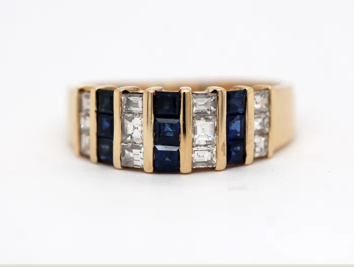 Estate 14KY .60 Cttw Sapphire and Diamond Ring FULLERS PURCHASE FROM PUBLIC Rings