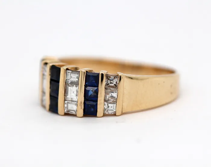 Estate 14KY .60 Cttw Sapphire and Diamond Ring | FULLER'S PURCHASE FROM PUBLIC Rings