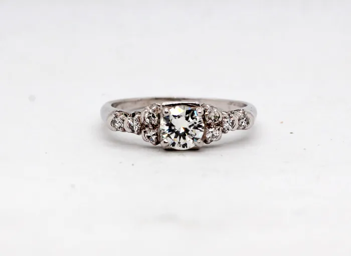 Estate Platinum .64 Cttw Diamond Ring FULLERS PURCHASE FROM PUBLIC Rings