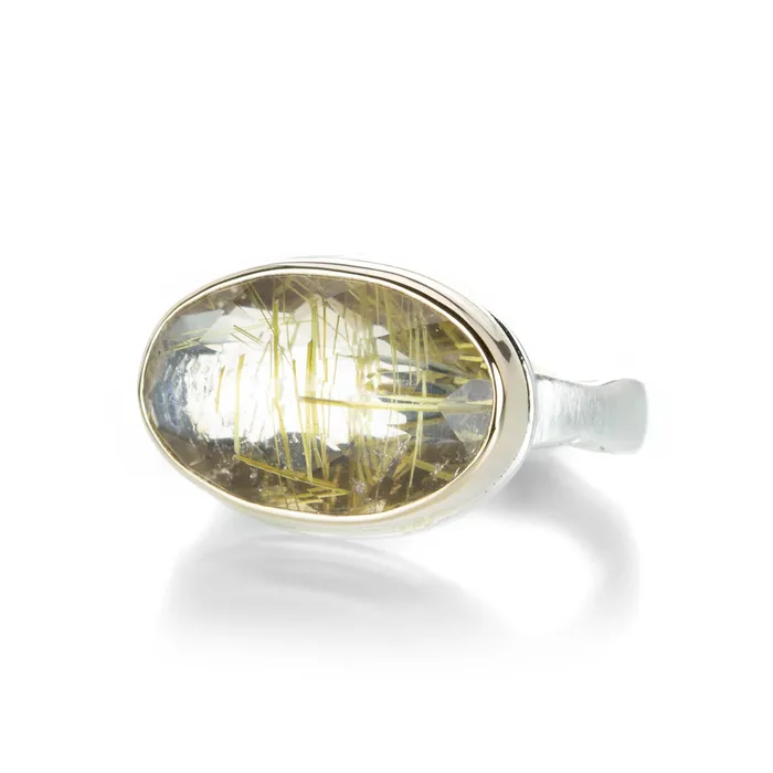 Faceted Golden Rutilated Quartz Ring Jamie Joseph Rings