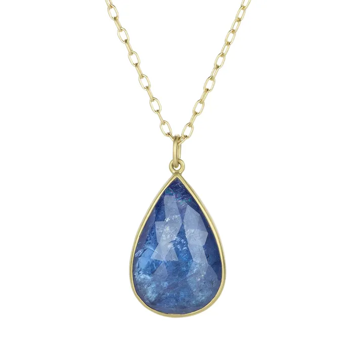 Faceted Teardrop Tanzanite Pendant Necklace Lola Brooks Necklaces